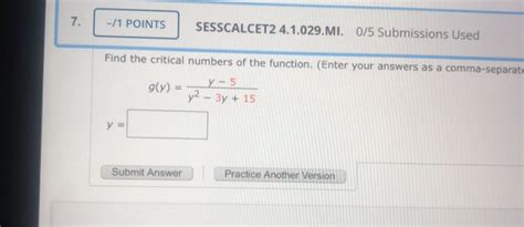 Solved 1 POINTS SESSCALCET2 4 1 029 MI 0 5 Submissions Chegg