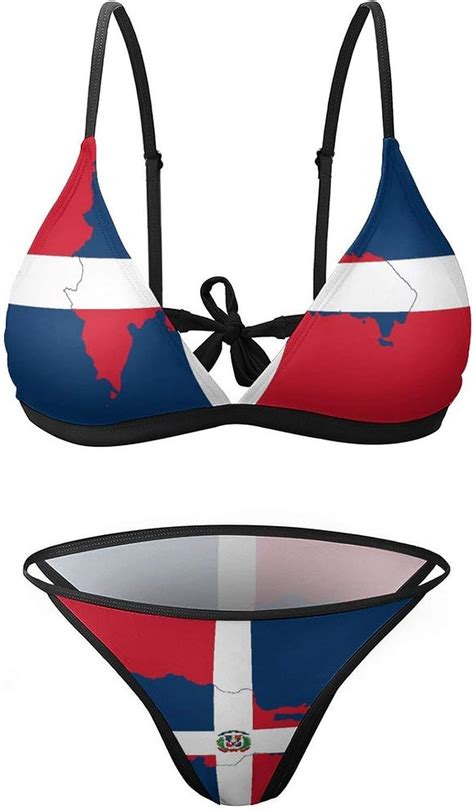 Chufzsd Dominican Republic Flag Map Sexy Swimwear 2 Piece Bathing Suit