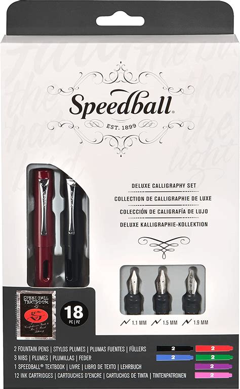 Speedball Deluxe Calligraphy Collection 17 Piece Set Monk Office