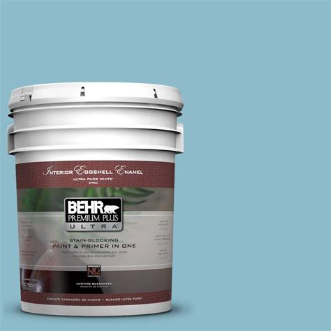 BEHR Premium Plus Ultra 5 Gal S460 3 Blue Echo Eggshell Enamel