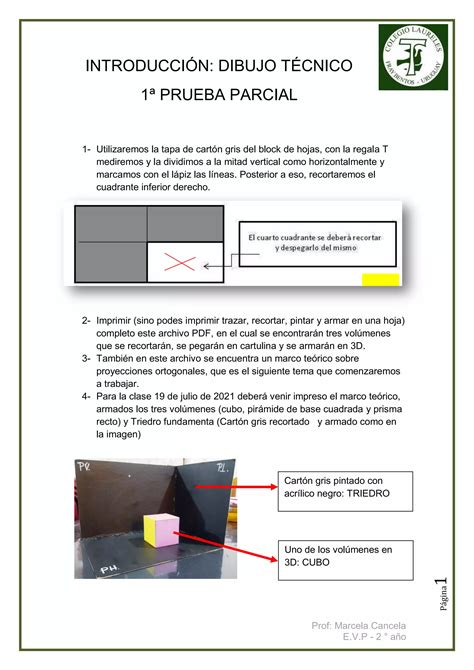 Parcial Comenzamos A Preparar Todo Para El Dibujo T Cnico Pdf