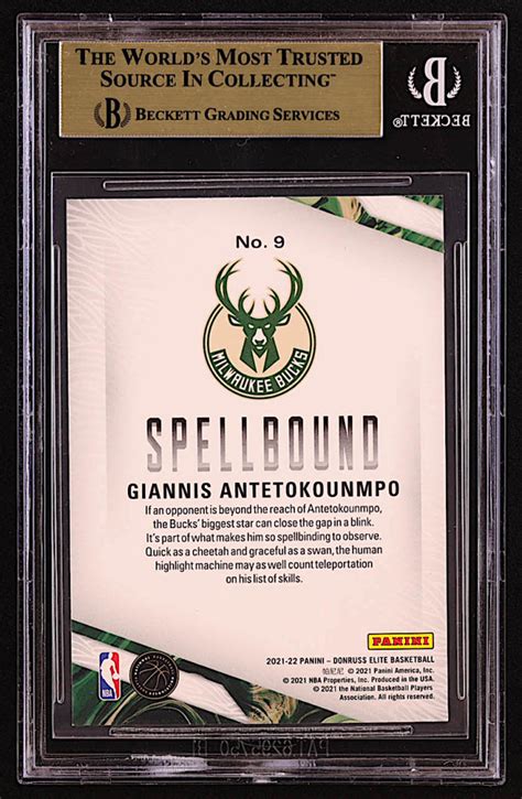 Giannis Antetokounmpo 2021 22 Elite Spellbound 9 BGS 9 5 Pristine