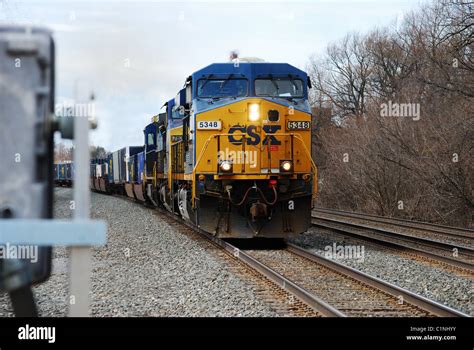 CSX freight train locomotive and freight cars Stock Photo - Alamy