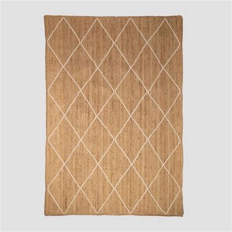 SKLUM Tapis Tressé en Jute Naturelle Dyamo Blanc Cdiscount Maison