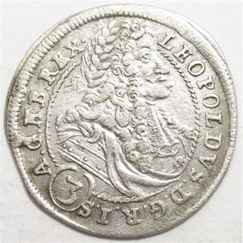 Leopold I 3 Kreuzer 1699 CH Bratislava