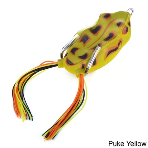 Cabo Soft Rubber Hollow Frog Fishing Bait 65mm Puke Yellow