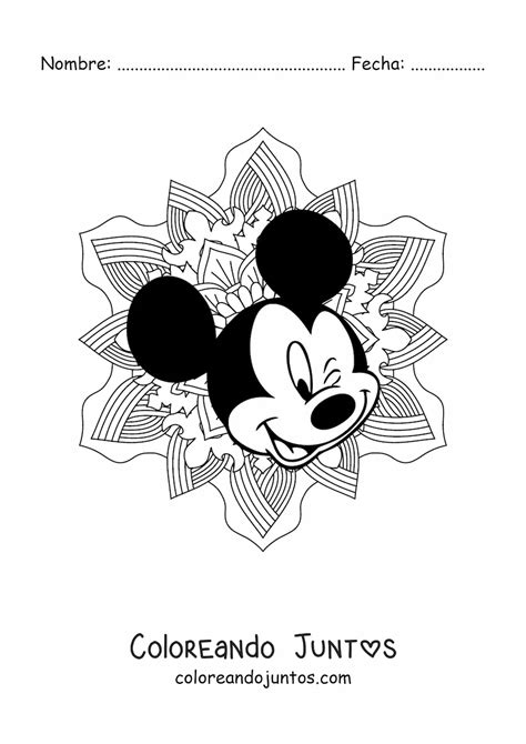 Mandala De Mickey Mouse Coloreando Juntos