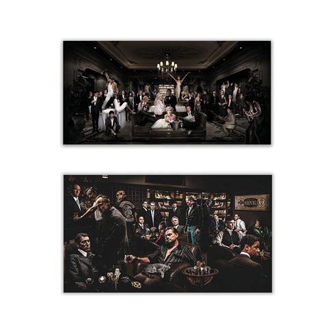 The Best Movie Characters Godfather Pulp Fiction Party Canvas Painting