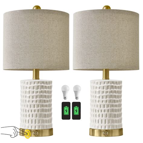 PORTRES 19ââ Farmhouse 3 Way DimmableÂ Touch Ceramic Table Lamp Set