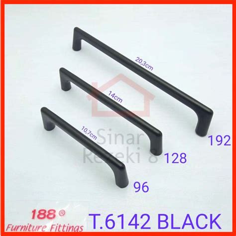 Jual Tarikan Laci 6142 192 BLACK Handle Hitam Pintu Lemari Kabinet