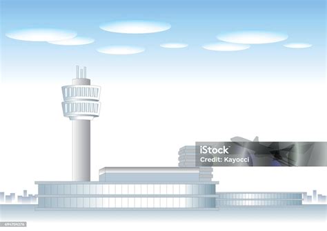 gambar lanskap bandara ilustrasi stok  gambar  siluet