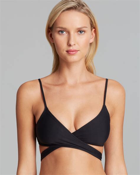 Lyst L Space L Space Chloe Wrap Bikini Top In Black