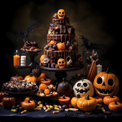 Premium Photo | Halloween treats candy assortment