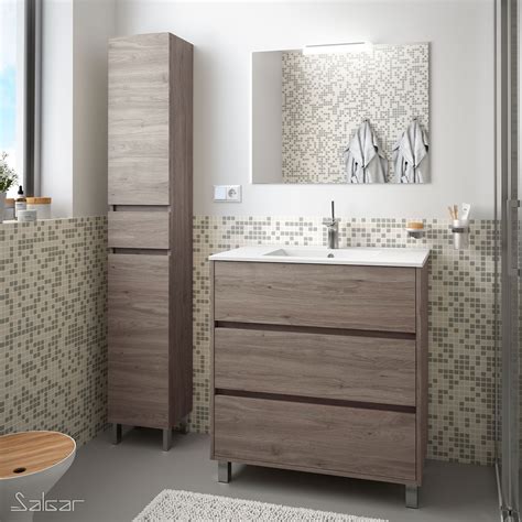 Conjunto Mueble De Ba O Arenys Roble Eternity Lavabo Espejo