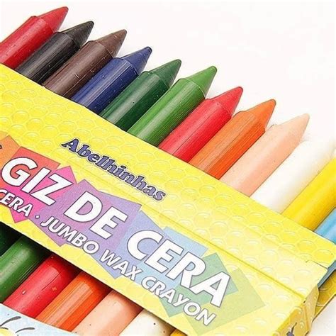 Giz De Cera Acrilex Escolar Jumbo 12 Cores 112g Volta Aulas MercadoLivre