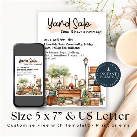 Editable Rummage Sale Yard Sale Flyer Editable Garage Sale Template ...