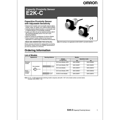 Omron Long Distance Capacitive Proximity Sensor E2k C Series Shopee