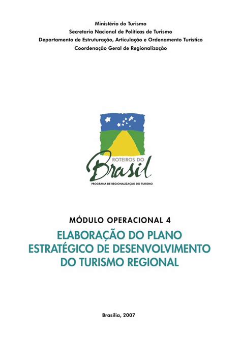 PDF MÓDULO OPERACIONAL 4 regionalizacao turismo gov br MÓDULO