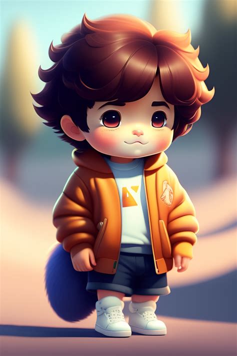 Lexica Boy In Pixar Style Walking With A Cute And Adorable Cartoon