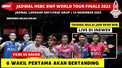 Jadwal Bwf World Tour Finals 2023 Day 1 Hari Ini Kodai Vs Ginting