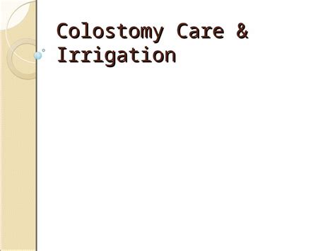 Ppt Colostomy Care And Irrigation Dokumen Tips