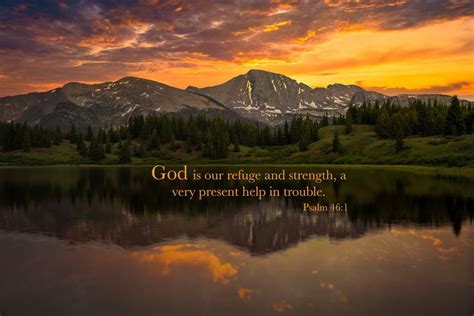 Psalm 46 1 God Is Our Refuge Christian Inspirational Wall Art