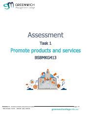 Assessment Task Bsbmkg Docx Assessment Task Promote Products