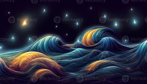 Beach at night with waves. Generative Ai 22850420 Stock Photo at Vecteezy