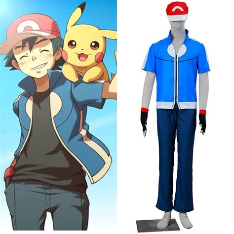 Anime Men Cosplay Athemis Pokemon Ash Ketchum Pocket Monster Katchum Cosplay Costume For Men