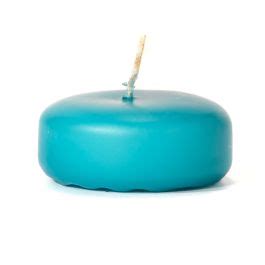 Small Mediterranean Blue Disc Unscented Floating Candles