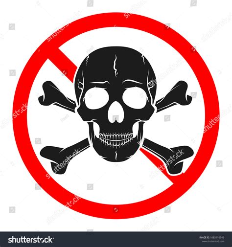 Danger Sign Skull Hazard Sign Isolated Stock Vector (Royalty Free ...