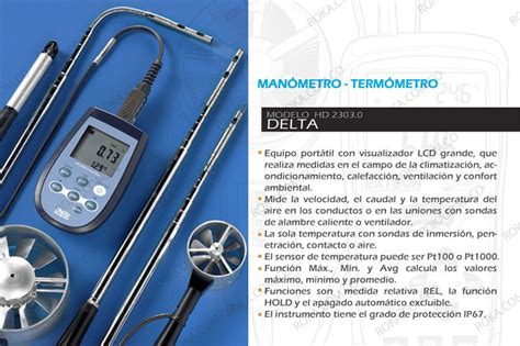 Manómetro Termómetro DELTA HD 2303 0 Venta de equipos de medicion y