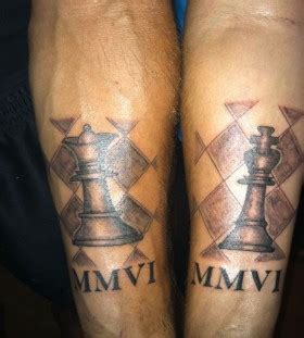 King and queen chess tattoo