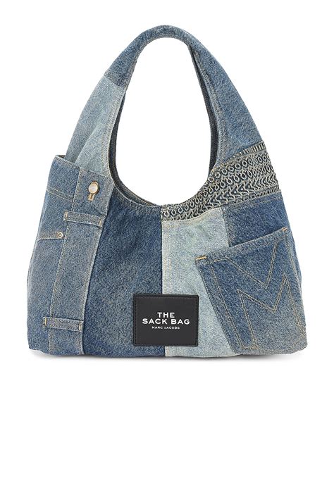 Marc Jacobs The Deconstructed Denim Sack Bag In Indigo Multi Revolve