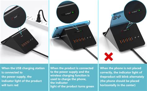 Qurzou W Usb C Charger Port Usb Charging Station Support Wireless