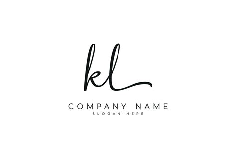 Handwriting KL logo design. KL logo design vector illustration on white ...