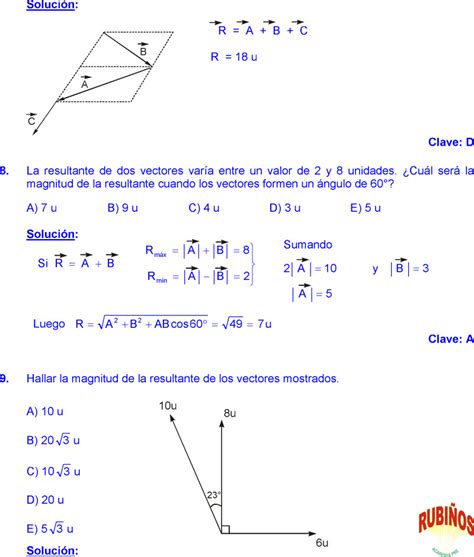 Vectores Ejercicios Resueltos Pdf