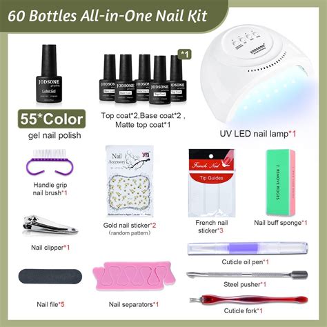 pcs gel nail polish kit  uv light  colors base top coat etsy