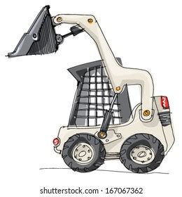 Mini Excavator Cartoon Stock Vector (Royalty Free) 167067362 | Shutterstock