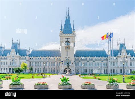 The Palace Of Culture In Iasi Romania Front View From The Palace