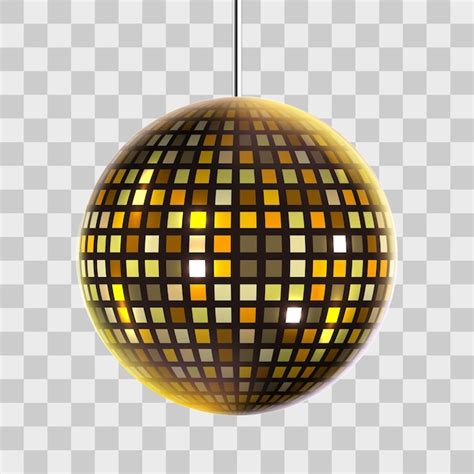 Bola De Discoteca Aislada Sobre Un Fondo Transparente Vector Premium