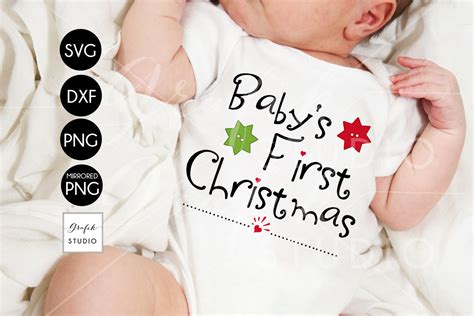 Babys First Christmas Svg File Svgs Design Bundles