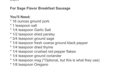 Copycat Jimmy Dean Sage sausage recipe | Breakfast sausage recipes ...