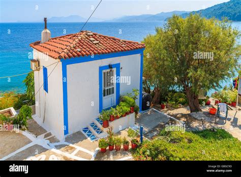 Typical Greek House On Coast Of Samos Island Greece Stock Photo Alamy