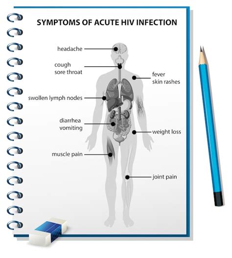 Premium Vector | Symptoms of acute hiv infection diagram