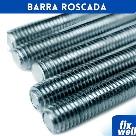 Barra Roscada 1 2 X 1000mts Galvanizado Fixwell Fixwell Parafusos E