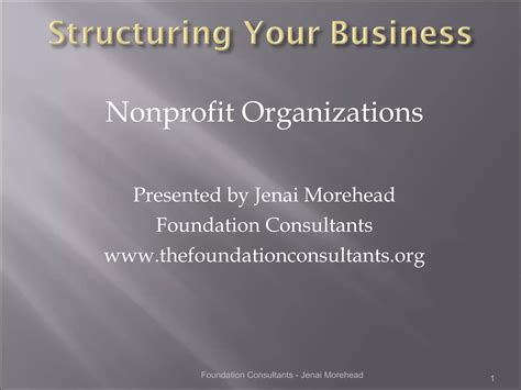 Structuring Your Faith Based Nonprofit Organization Ppt