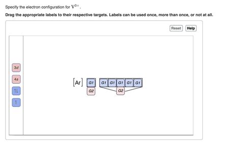 Solved Specify the electron configuration for V3+.Drag the | Chegg.com