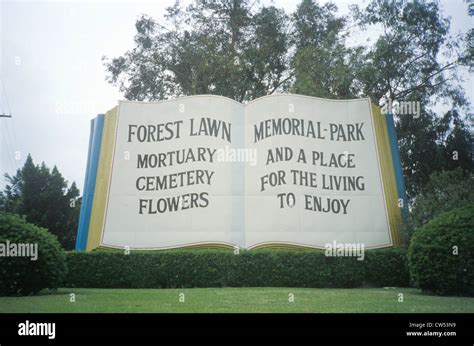 Giant Book At Entrance Of Forest Lawn Cemetery Los Angeles Ca Stock