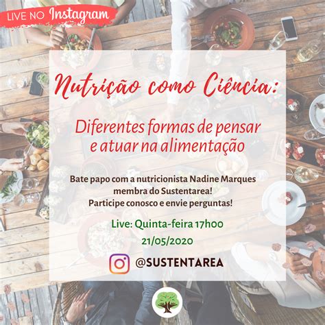 É hoje Segunda Live no Instagram Sustentarea